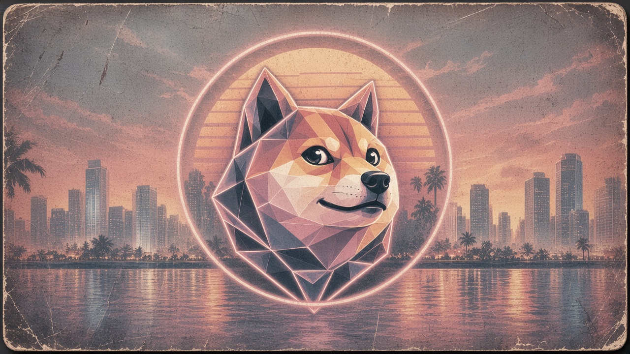 Faded Dacity Doge pass, the old doge over a worn skyline